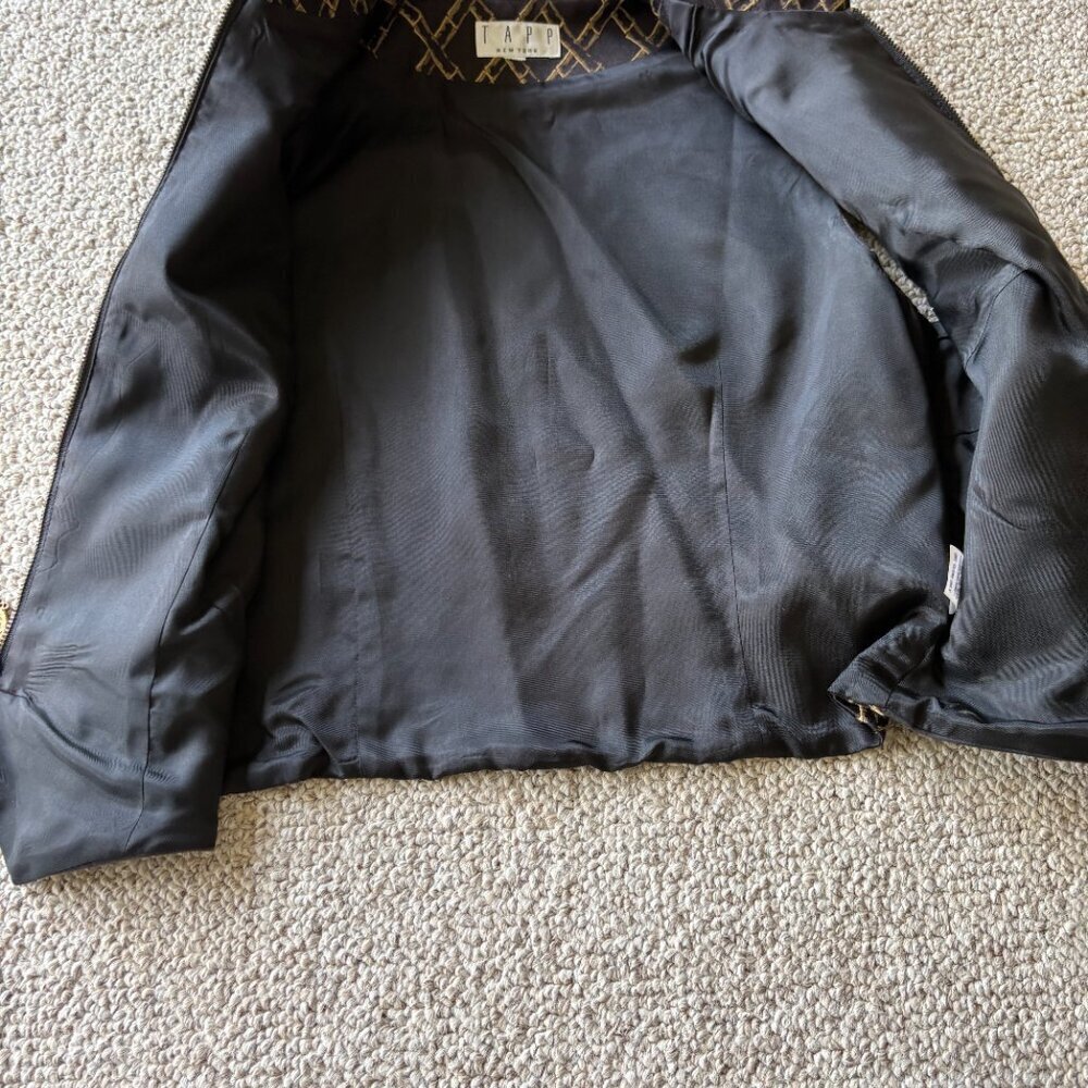 Vintage TAPP New York Vest | S/M | Black Gold Embroidered | Asian Inspired | USA - Picture 9 of 13